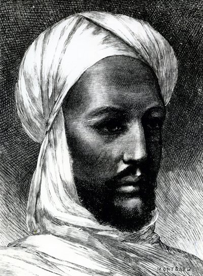 Portrait of Muhammad Ahmad (1844-1885), known as Mahdi, leader of dervishes in war against British in 1884, Colonial wars, Sudan 作者 英语学校