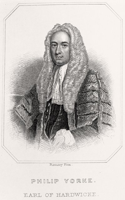 菲利普·约克的肖像，哈德威克伯爵，1835年 作者 英语学校