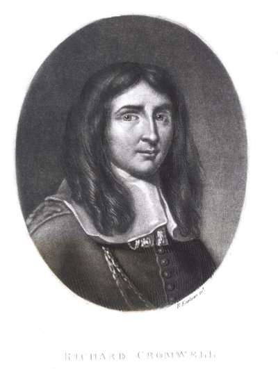 Richard Cromwell（1626-1712）的肖像，由Richard Earlom（1743-1822）从“英国历史上的杰出人物”（mezzotint）中镌刻 作者 英语学校