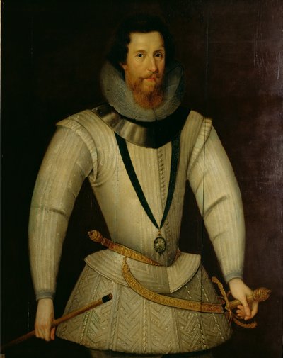 艾塞克斯伯爵Robert Devereux的肖像（1566-1601） 作者 English School
