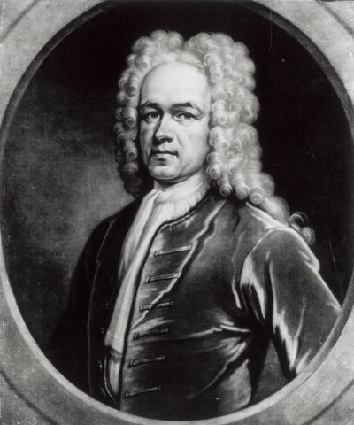 约翰·布朗特爵士的肖像（约1665-1733）（bw照片） 作者 英语学校