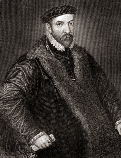 1823年Lodges British Portraits的Nicholas Bacon爵士（1510-1579）的肖像 作者 英语学校