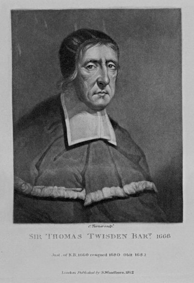 Thomas Twisden爵士的肖像，来自1815年“英国历史上杰出的人物” 作者 英语学校