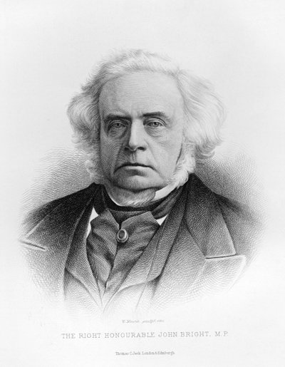 尊敬的John Bright（雕刻）的肖像（bw照片） 作者 英语学校