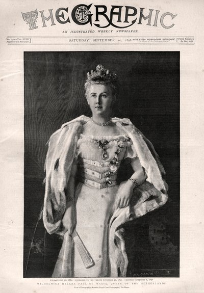 Portrait of Wilhelmina of the Netherlands (1880-1962), Queen of the Netherlands - Frontpage of newspaper “” The Graphic” 作者 英语学校