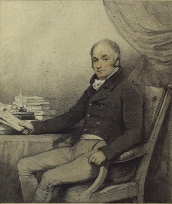 威廉-拉尔夫-卡特赖特（1771-1847）的肖像，议员，来自北安普敦郡的艾恩霍公园（水彩和纸上铅笔）。 作者 英语学校