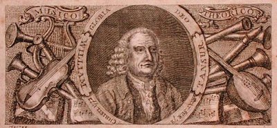 威廉-坦苏尔（1706-83）在其图书馆的肖像（雕刻）。 作者 英语学校
