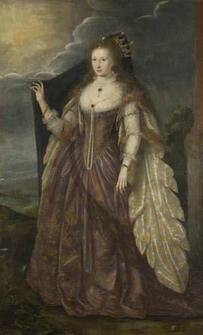 一位女士的画像，约1615年（布面油画） 作者 英语学校
