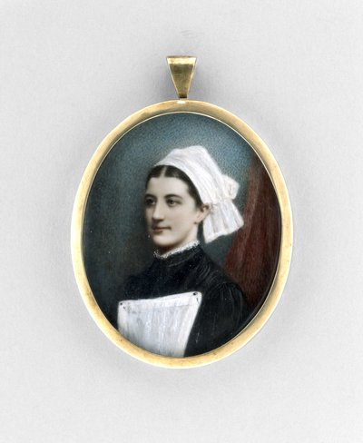 Portrait of a Nurse, c.1840 (watercolor on ivory, gilt & glass) 作者 英语学校