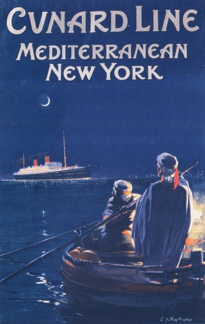 宣传Cunard Line的海报 作者 English School