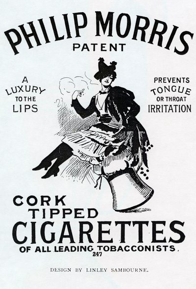 Philip Morris Cigarettes的海报，由Linsay Sambourne设计，1896年 作者 English School