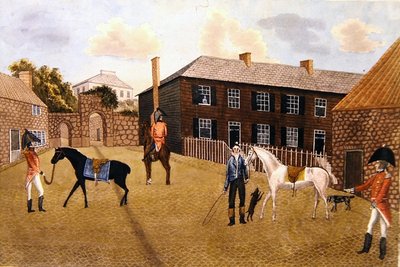 原始的英国马和士兵（纸上水彩画） 作者 英语学校