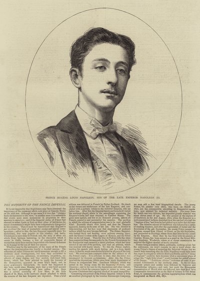 已故皇帝拿破仑三世之子尤金·路易斯·拿破仑王子（版画） 作者 英语学校