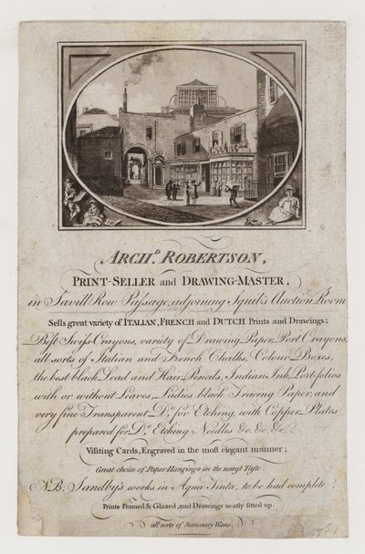 Printseller和Drawing Master，Archibald Robertson，交易卡 作者 英语学校