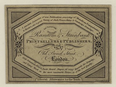 Printsellers and Publishers，Random＆Stainbank，交易卡 作者 英语学校