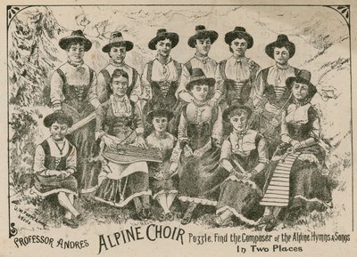 安德烈教授，Alpine Choir拼图：在两个地方找到高山赞美诗和歌曲的作曲家 作者 英语学校