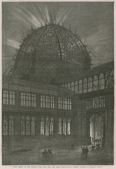 国际展览大楼的进展;西方穹顶的夜晚效应 作者 英语学校