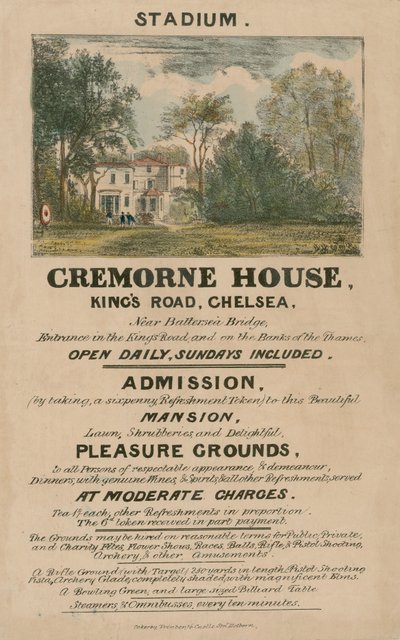 促销传单为The Stadium，Cremorne House，Kings Road，Chelsea，London 作者 英语学校