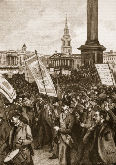 特拉法加广场公开会议纪念1892年的血腥星期日，卡塞尔斯画报英国历史（插图） 作者 英语学校