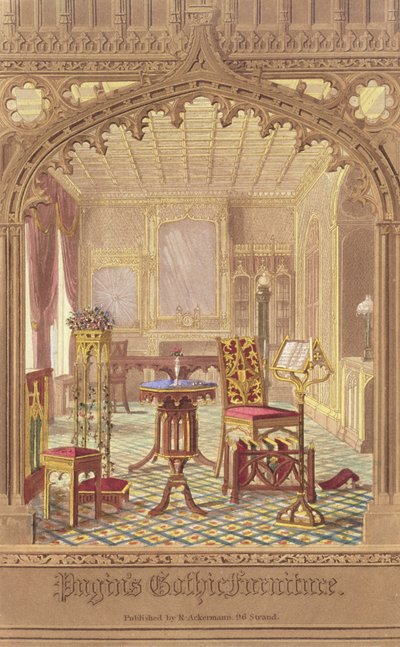 Pugins Gothic Furniture，作者：Augustus Charles Pugin（1762-1832），由R. Ackermann出版，1827年 作者 英语学校