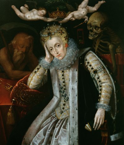 女王伊丽莎白一世（1538-1603）在老年时期，c.1610 作者 英语学校