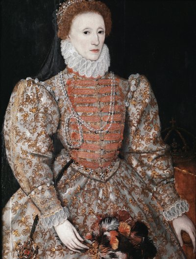 伊丽莎白女王一世，c.1575（面板上的油） 作者 英语学校