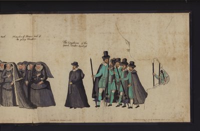 伊丽莎白一世的葬礼队伍（彩色雕刻） 作者 英语学校