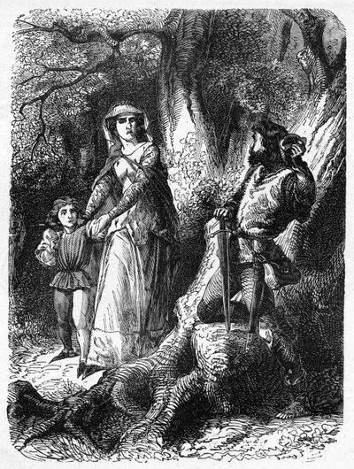 玛格丽特女王和赫克瑟姆的强盗，1858年出版的“约翰卡塞尔的英国插图史”的插图 作者 英语学校
