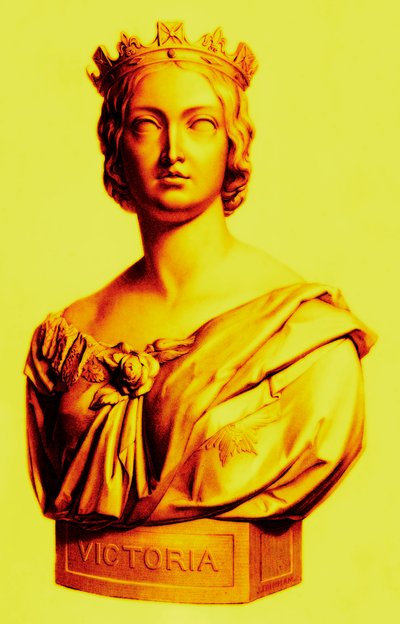 维多利亚女王，来自英国皇后区或皇家美丽的插图，出版于1875年（数字增强图像） 作者 英语学校