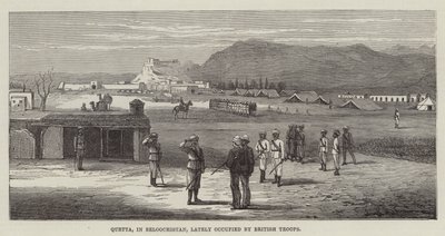 奎达，在 Beloochistan，最近被英国军队占领（雕刻） 作者 英语学校