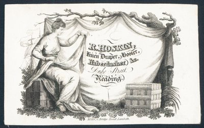 R Hoskin，亚麻布料，hosier，haberdasher，贸易卡 作者 英语学校