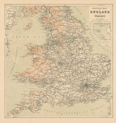 英格兰和威尔士铁路地图（平版） 作者 英语学校