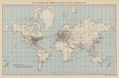 世界铁路和电报，19 世纪的创举（彩色石印版） 作者 英语学校