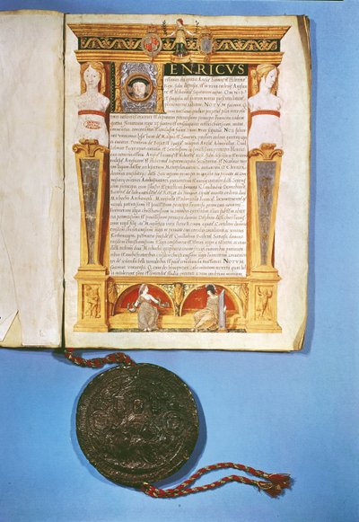 1546年7月17日，亨利八世（1491-1547）批准了阿德雷斯条约 作者 英语学校
