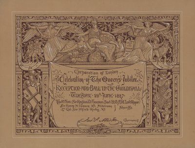 1887 年 6 月 28 日在伦敦市市政厅举行的维多利亚女王金禧庆典招待会和舞会（石印版） 作者 英语学校