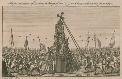 代表在1643年在Cheapside拆除十字架 作者 英语学校