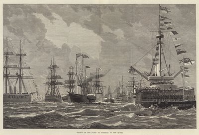 女王对 Spithead 舰队的回顾（版画） 作者 英语学校