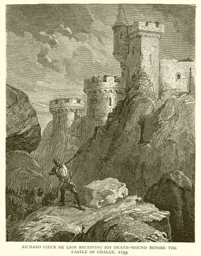 Richard Coeur de Lion在1199年Chaluz城堡之前接受了他的死伤 作者 英语学校