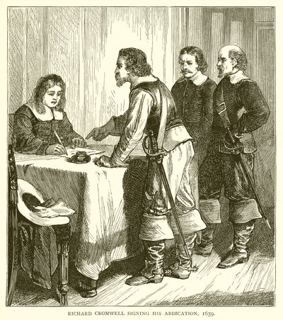 1659年，理查德克伦威尔签署了他的退位 作者 英语学校