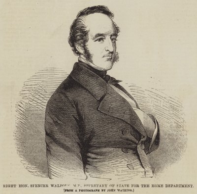 尊敬的 Spencer Walpole，议员，内政部国务卿（雕刻） 作者 英语学校