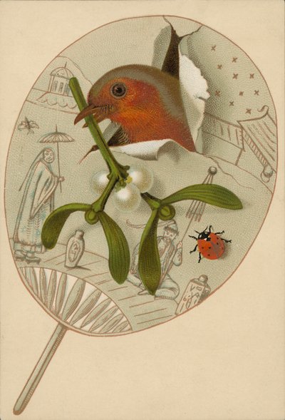 罗宾和槲寄生 (chromolitho) 作者 英语学校