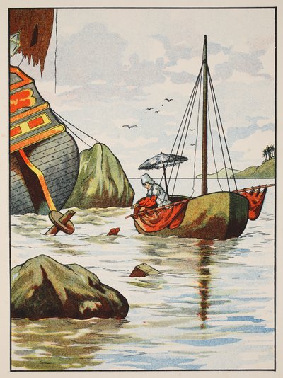 Robinson Crusoe从西班牙沉船中救出一只狗，来自“鲁宾逊漂流记的故事”中的插图：一个适应儿童的Defoes语言，酒吧。作者：Griffith Farran Browne＆Co。Limi 作者 英语学校