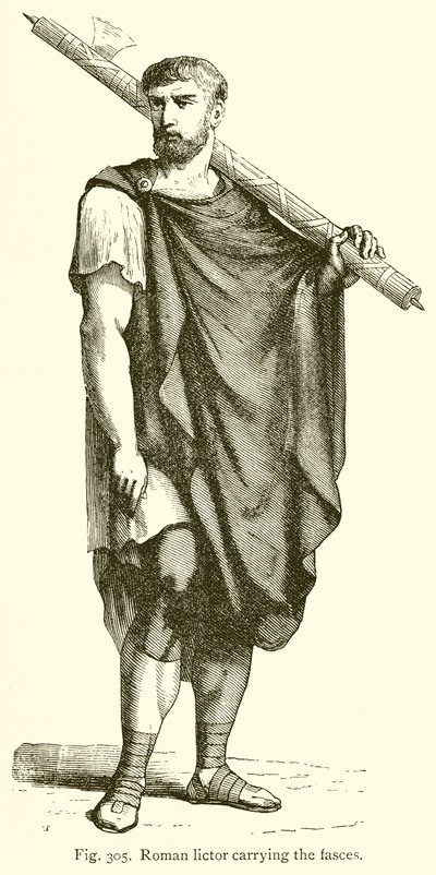 罗马Lictor携带Fasces 作者 英语学校