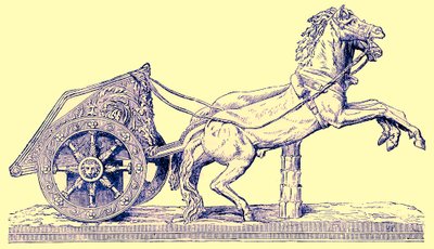 罗马赛车战车，插图来自爱尔兰奥利尔的卡塞尔斯插图通用历史，1890年出版（数字增强图像） 作者 英语学校