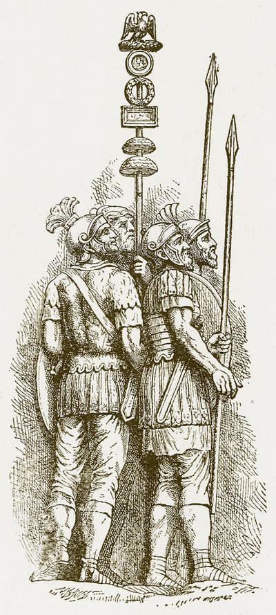 罗马士兵，HO Arnold-Forster的英国历史插图，1897年出版（数字增强图像） 作者 英语学校