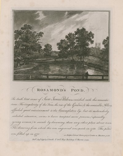 Rosamonds池塘在圣詹姆斯公园 作者 英语学校