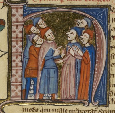 Royal 6 E. VII f.200, Heretics, from 