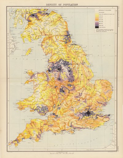 皇家地图集》，约 1900 年：人口密度（彩色印刷版） 作者 英语学校