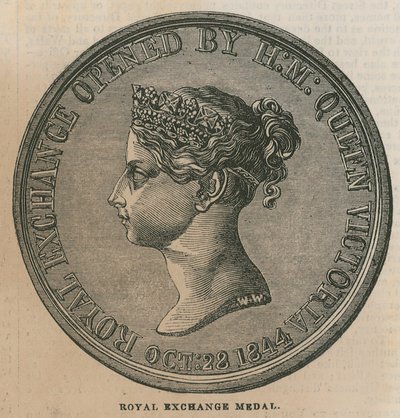 皇家交易所奖章，旨在纪念1844年皇家交易所的开幕 作者 英语学校