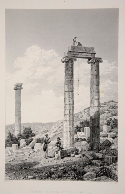 阿波罗神庙的废墟Branchidae，出版。1863年石版画。 作者 英语学校